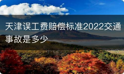 天津误工费赔偿标准2022交通事故是多少