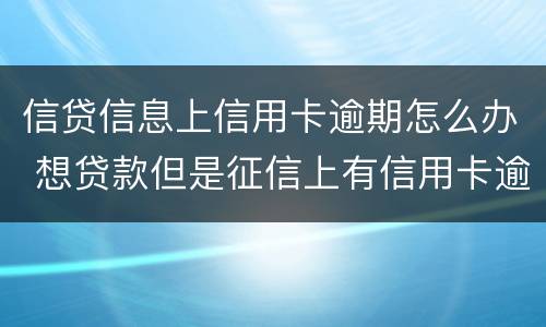信贷信息上信用卡逾期怎么办 想贷款但是征信上有信用卡逾期记录怎么办