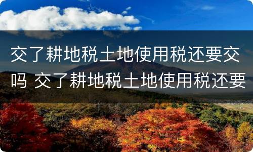 交了耕地税土地使用税还要交吗 交了耕地税土地使用税还要交吗