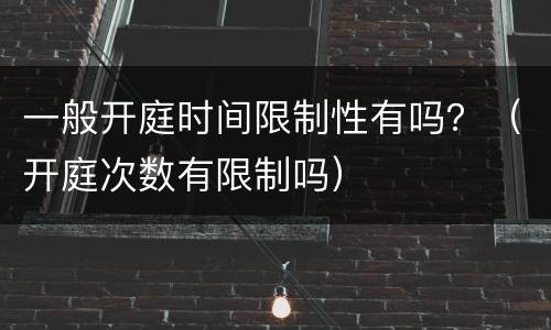 一般开庭时间限制性有吗？（开庭次数有限制吗）
