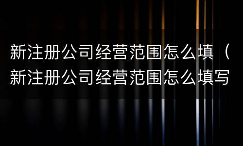 新注册公司经营范围怎么填（新注册公司经营范围怎么填写才正确）