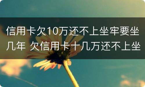 信用卡欠10万还不上坐牢要坐几年 欠信用卡十几万还不上坐牢的有吗?