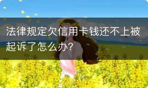 法律规定欠信用卡钱还不上被起诉了怎么办？