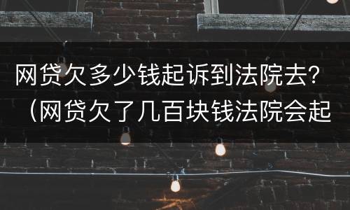 网贷欠多少钱起诉到法院去？（网贷欠了几百块钱法院会起诉吗）