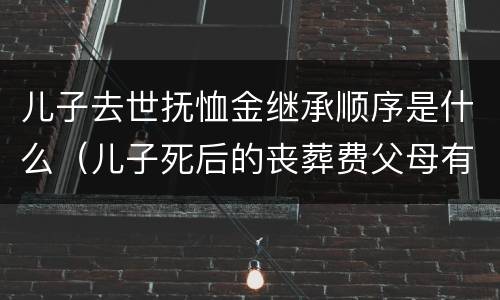 儿子去世抚恤金继承顺序是什么（儿子死后的丧葬费父母有继承权吗）