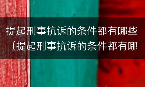 提起刑事抗诉的条件都有哪些（提起刑事抗诉的条件都有哪些呢）