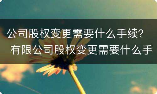 公司股权变更需要什么手续？ 有限公司股权变更需要什么手续