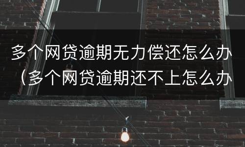多个网贷逾期无力偿还怎么办（多个网贷逾期还不上怎么办）