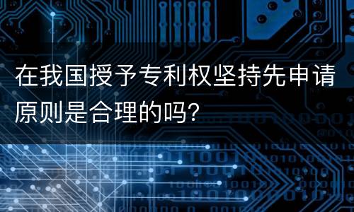 在我国授予专利权坚持先申请原则是合理的吗？