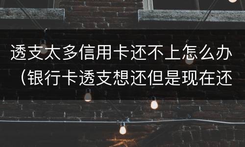 透支太多信用卡还不上怎么办（银行卡透支想还但是现在还不上怎么办）