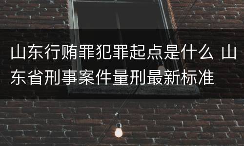 山东行贿罪犯罪起点是什么 山东省刑事案件量刑最新标准