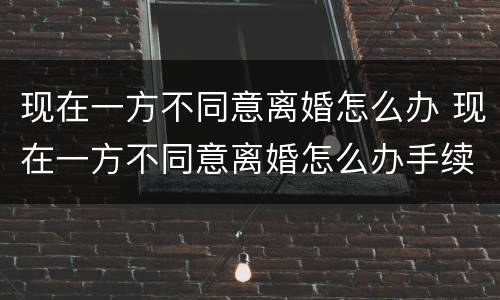 现在一方不同意离婚怎么办 现在一方不同意离婚怎么办手续