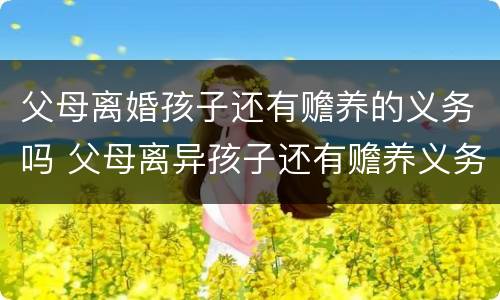 父母离婚孩子还有赡养的义务吗 父母离异孩子还有赡养义务吗