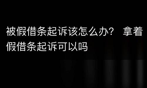 被假借条起诉该怎么办？ 拿着假借条起诉可以吗