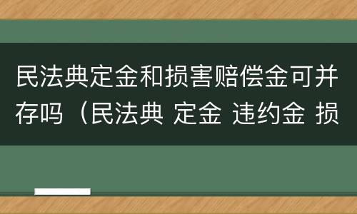 民法典定金和损害赔偿金可并存吗（民法典 定金 违约金 损失）