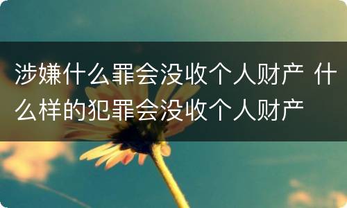 涉嫌什么罪会没收个人财产 什么样的犯罪会没收个人财产