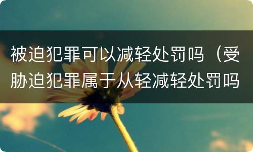 被迫犯罪可以减轻处罚吗（受胁迫犯罪属于从轻减轻处罚吗）