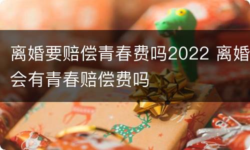 离婚要赔偿青春费吗2022 离婚会有青春赔偿费吗