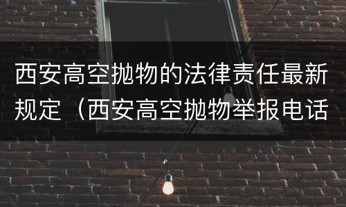 西安高空抛物的法律责任最新规定（西安高空抛物举报电话）