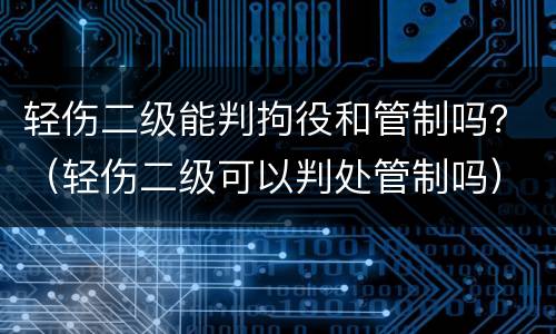轻伤二级能判拘役和管制吗？（轻伤二级可以判处管制吗）
