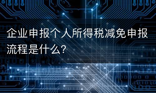 企业申报个人所得税减免申报流程是什么？