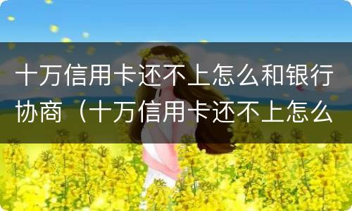 十万信用卡还不上怎么和银行协商（十万信用卡还不上怎么和银行协商还款）