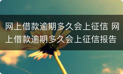 网上借款逾期多久会上征信 网上借款逾期多久会上征信报告