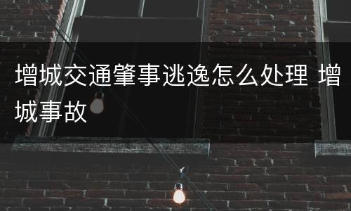 增城交通肇事逃逸怎么处理 增城事故