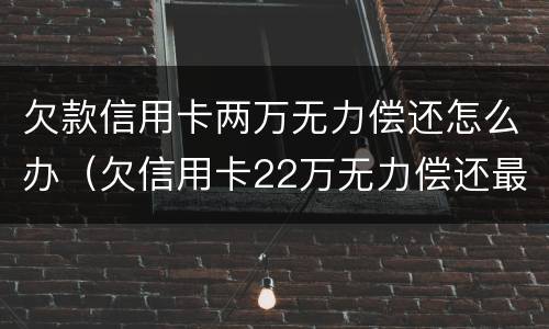 欠款信用卡两万无力偿还怎么办（欠信用卡22万无力偿还最好的解决办法?）