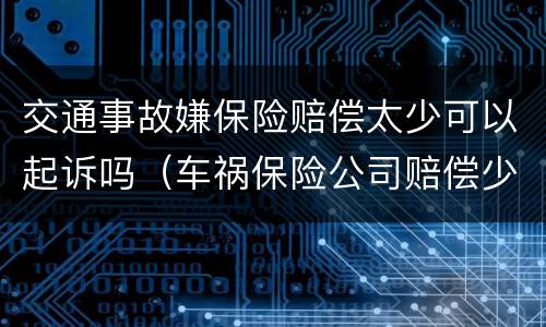 交通事故嫌保险赔偿太少可以起诉吗（车祸保险公司赔偿少起诉后果）