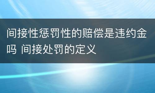 间接性惩罚性的赔偿是违约金吗 间接处罚的定义