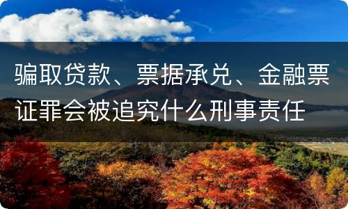 骗取贷款、票据承兑、金融票证罪会被追究什么刑事责任