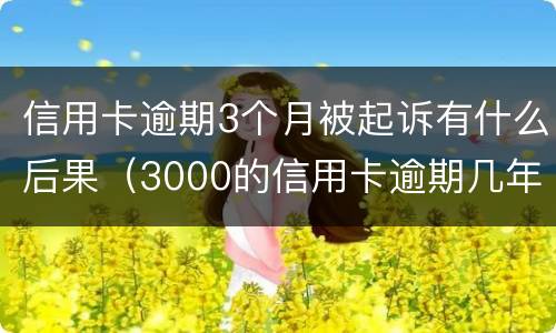 信用卡逾期3个月被起诉有什么后果（3000的信用卡逾期几年了会被告吗）