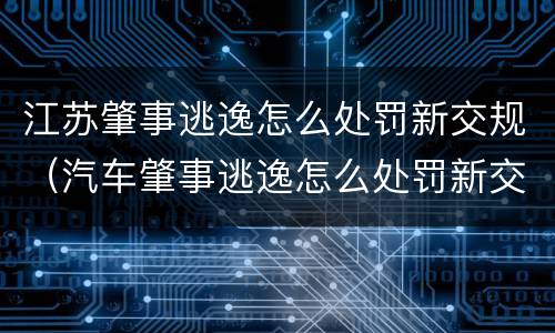 江苏肇事逃逸怎么处罚新交规（汽车肇事逃逸怎么处罚新交规）