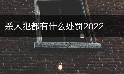 杀人犯都有什么处罚2022
