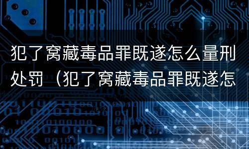 犯了窝藏毒品罪既遂怎么量刑处罚（犯了窝藏毒品罪既遂怎么量刑处罚依据）