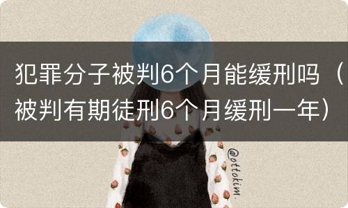 犯罪分子被判6个月能缓刑吗（被判有期徒刑6个月缓刑一年）