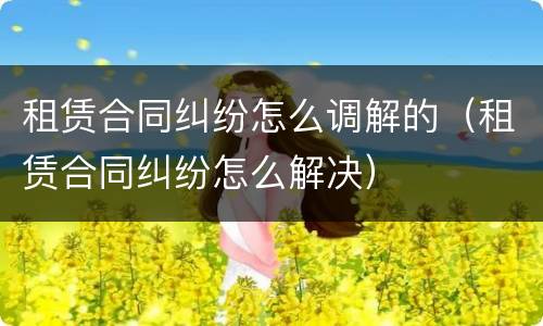租赁合同纠纷怎么调解的（租赁合同纠纷怎么解决）