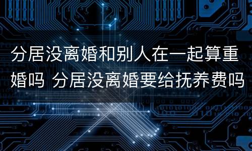 分居没离婚和别人在一起算重婚吗 分居没离婚要给抚养费吗