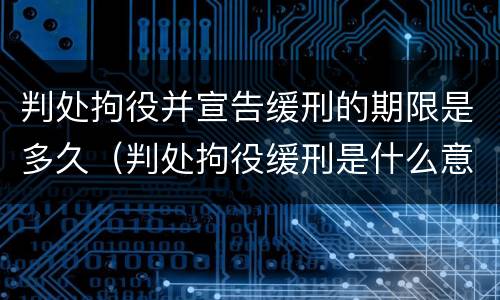 判处拘役并宣告缓刑的期限是多久（判处拘役缓刑是什么意思）