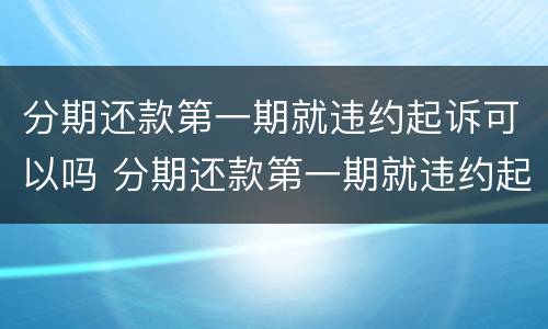 分期还款第一期就违约起诉可以吗 分期还款第一期就违约起诉可以吗怎么办