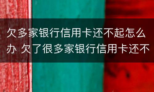 欠多家银行信用卡还不起怎么办 欠了很多家银行信用卡还不上怎么办