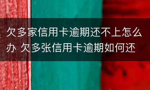 欠多家信用卡逾期还不上怎么办 欠多张信用卡逾期如何还