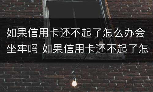 如果信用卡还不起了怎么办会坐牢吗 如果信用卡还不起了怎么办会坐牢吗知乎