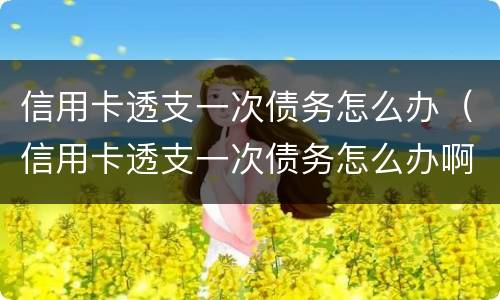信用卡透支一次债务怎么办（信用卡透支一次债务怎么办啊）