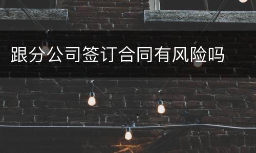 跟分公司签订合同有风险吗