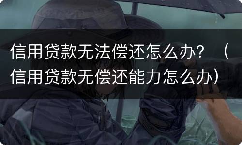 信用贷款无法偿还怎么办？（信用贷款无偿还能力怎么办）