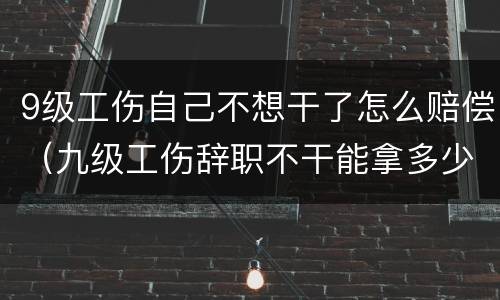 9级工伤自己不想干了怎么赔偿（九级工伤辞职不干能拿多少钱）