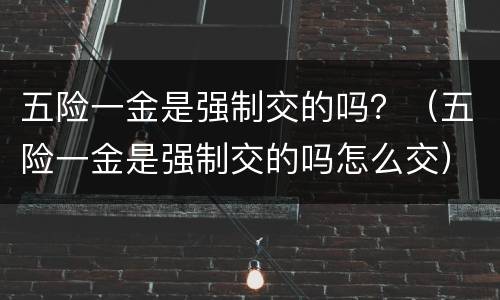 五险一金是强制交的吗？（五险一金是强制交的吗怎么交）