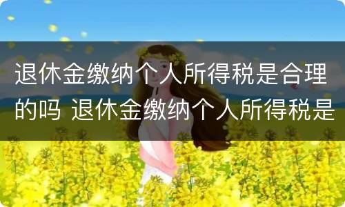 退休金缴纳个人所得税是合理的吗 退休金缴纳个人所得税是合理的吗知乎